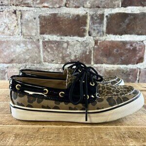 Sperry Top Sider Biscayne Leopard Print Slip-On Shoes Sz 6.5